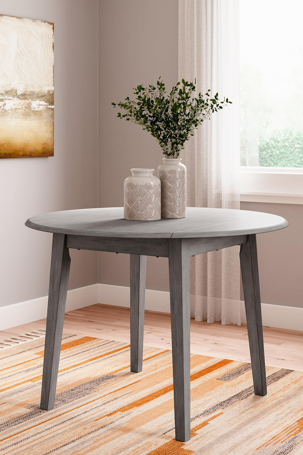 Round Dining Small Drop Leaf Table - From Where - 