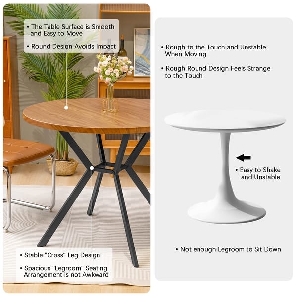 Round Dining Table with Cross Metal Legs - From Where - 