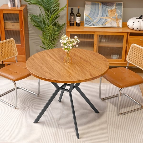 Round Dining Table with Cross Metal Legs - From Where - 