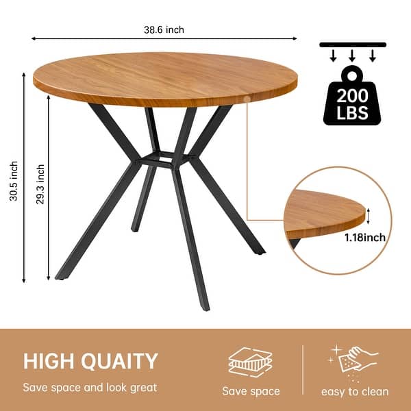 Round Dining Table with Cross Metal Legs - From Where - 