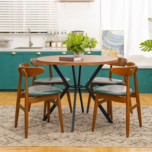 Round Dining Table with Cross Metal Legs - From Where - 