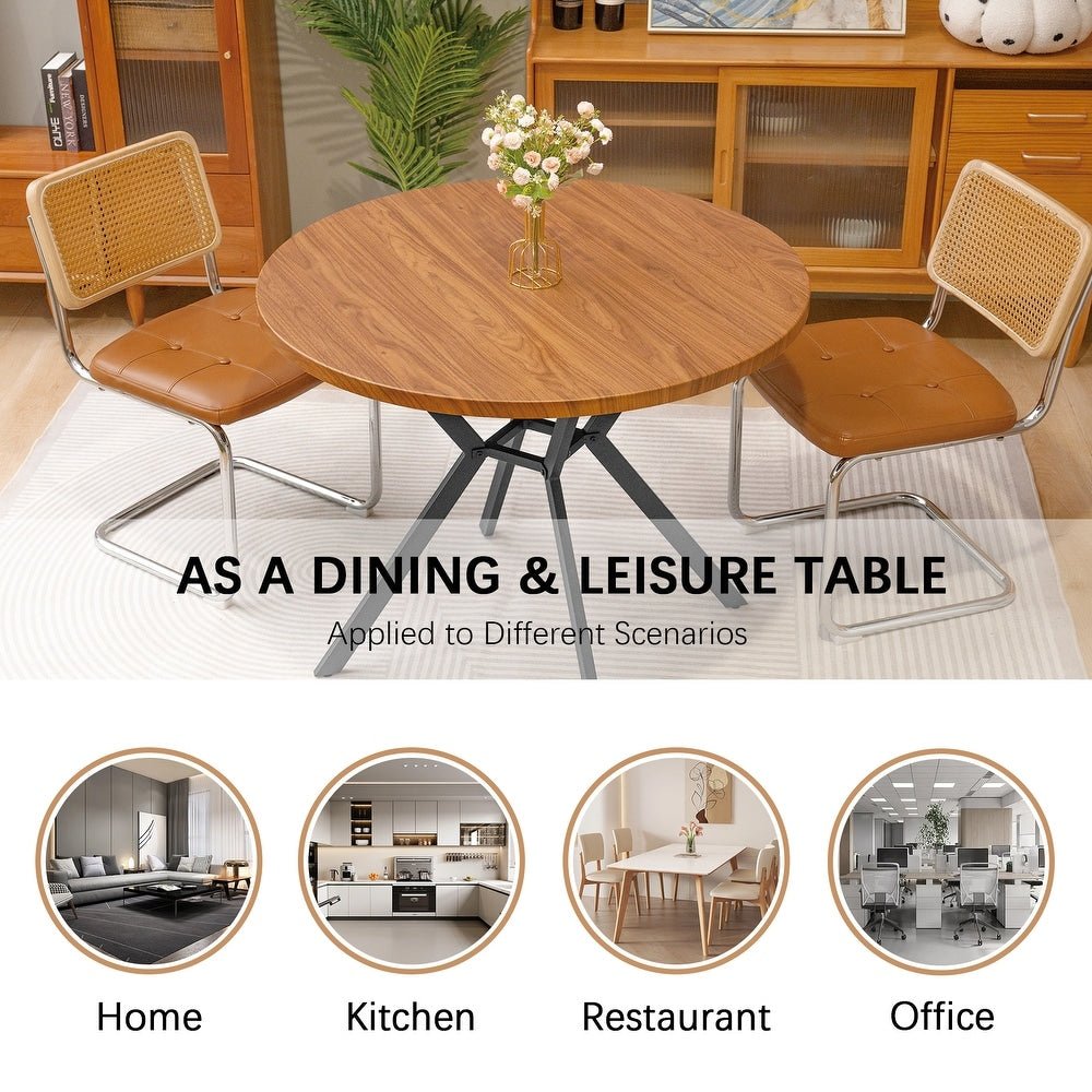 Round Dining Table with Cross Metal Legs - From Where - 