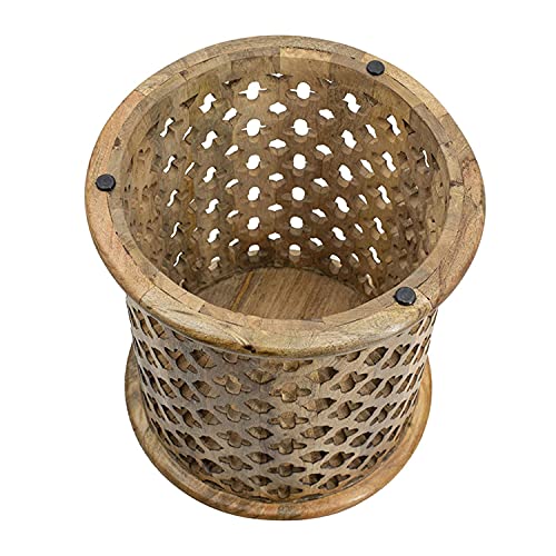 Round Indoor Wooden Nesting Side Tables (Set of 2) - From Where - 