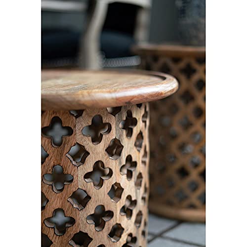 Round Indoor Wooden Nesting Side Tables (Set of 2) - From Where - 