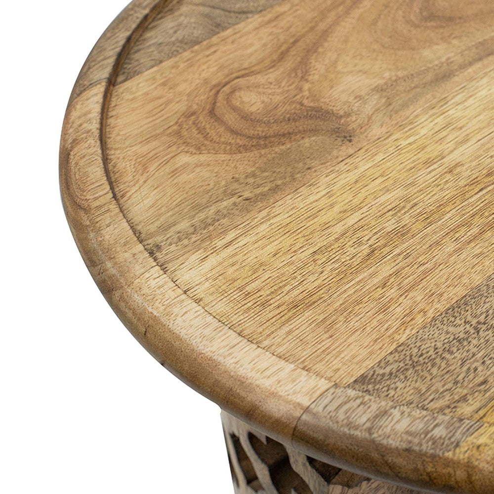 Round Indoor Wooden Nesting Side Tables (Set of 2) - From Where - 