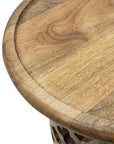 Round Indoor Wooden Nesting Side Tables (Set of 2) - From Where - 