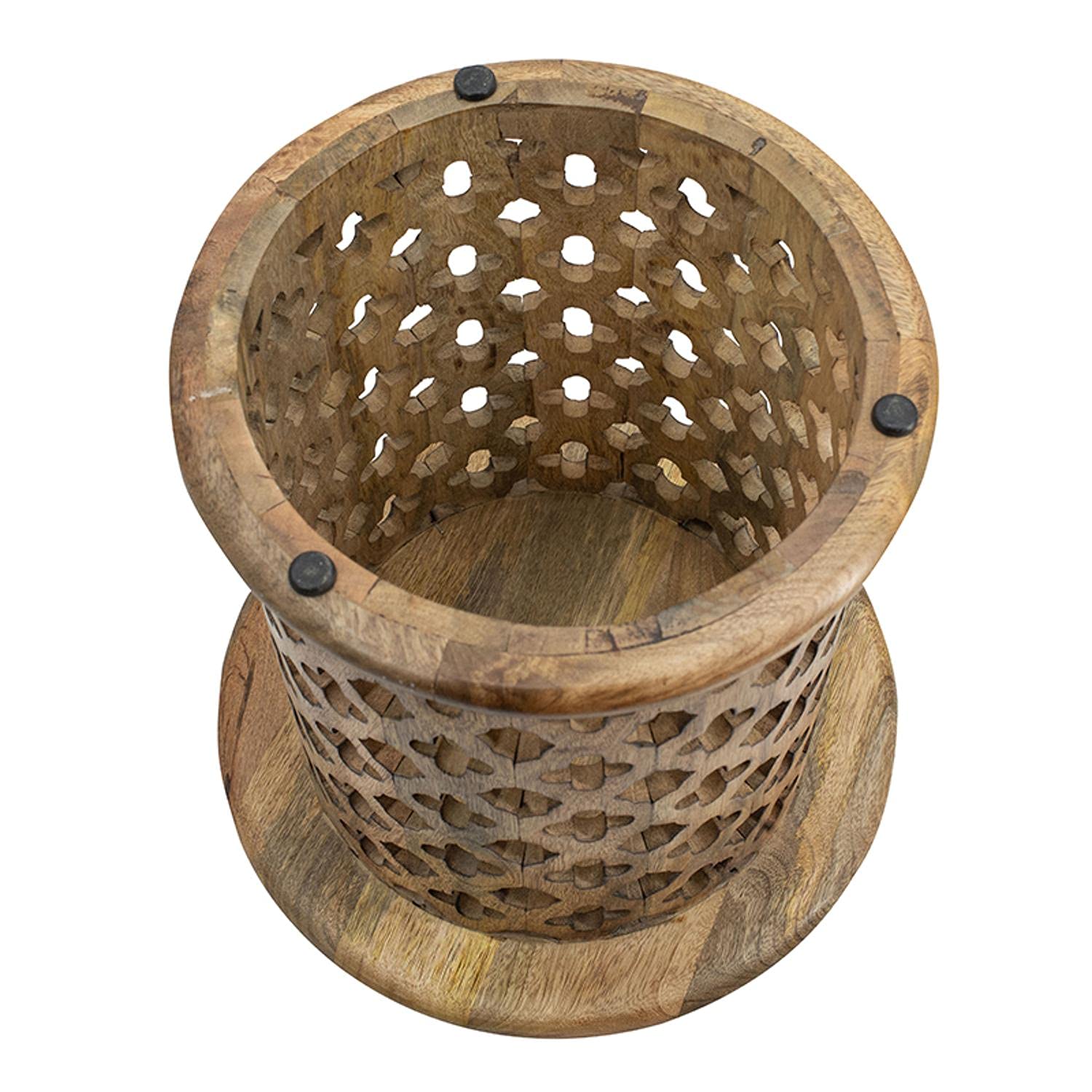 Round Indoor Wooden Nesting Side Tables (Set of 2) - From Where - 