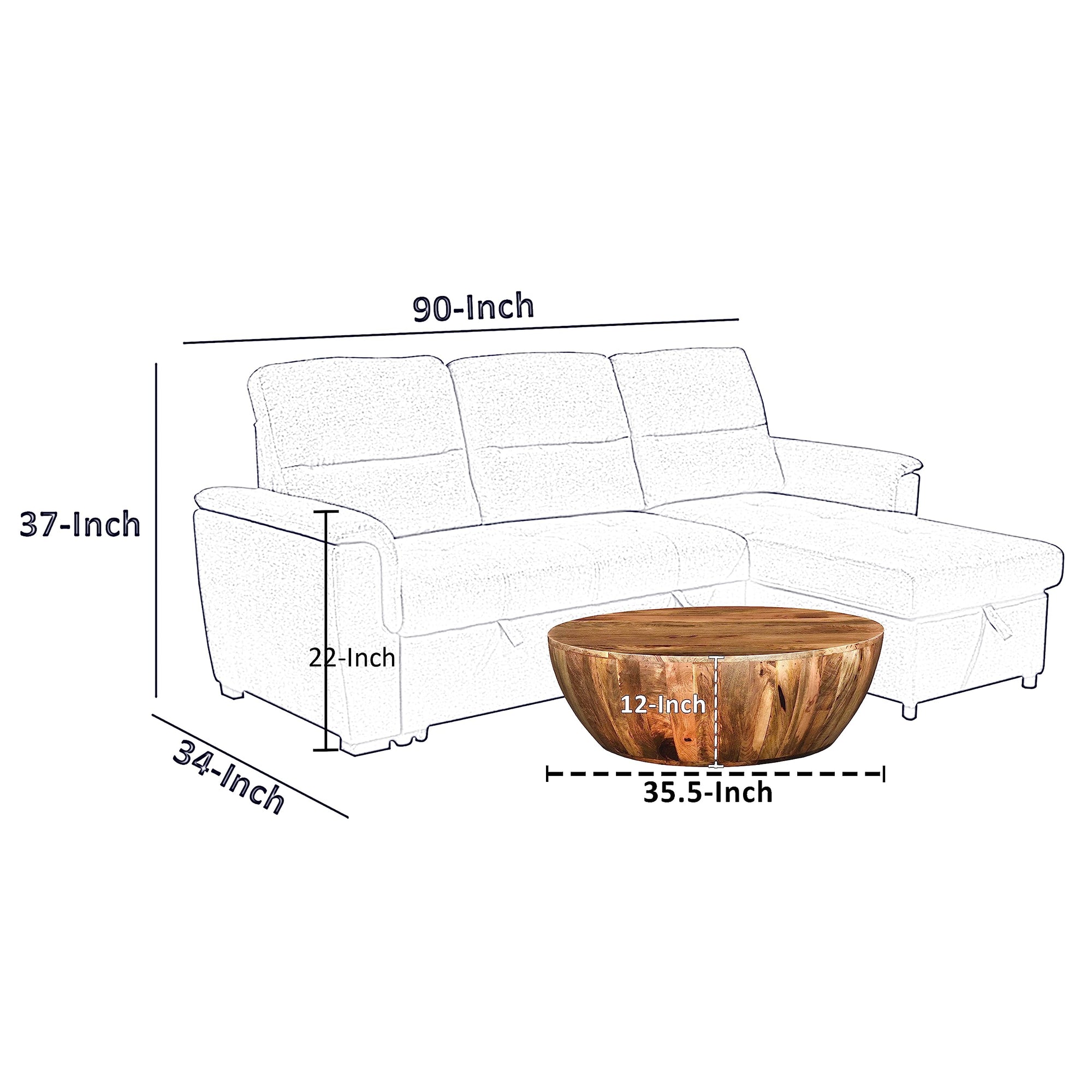 Round Mango Wood Coffee Table - From Where - 
