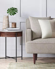 Round Marble & Wood End Table - From Where - 