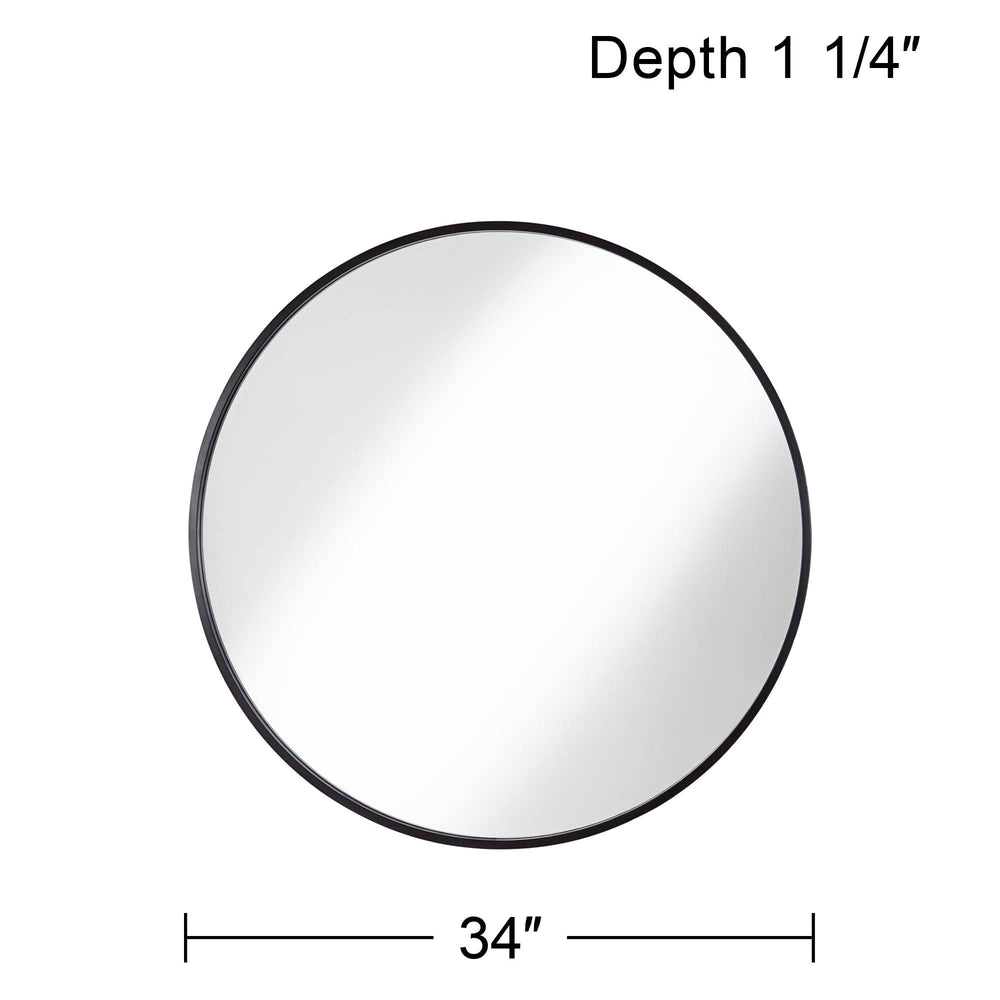 Round Matte Black Vanity Wall Mirror - From Where - 