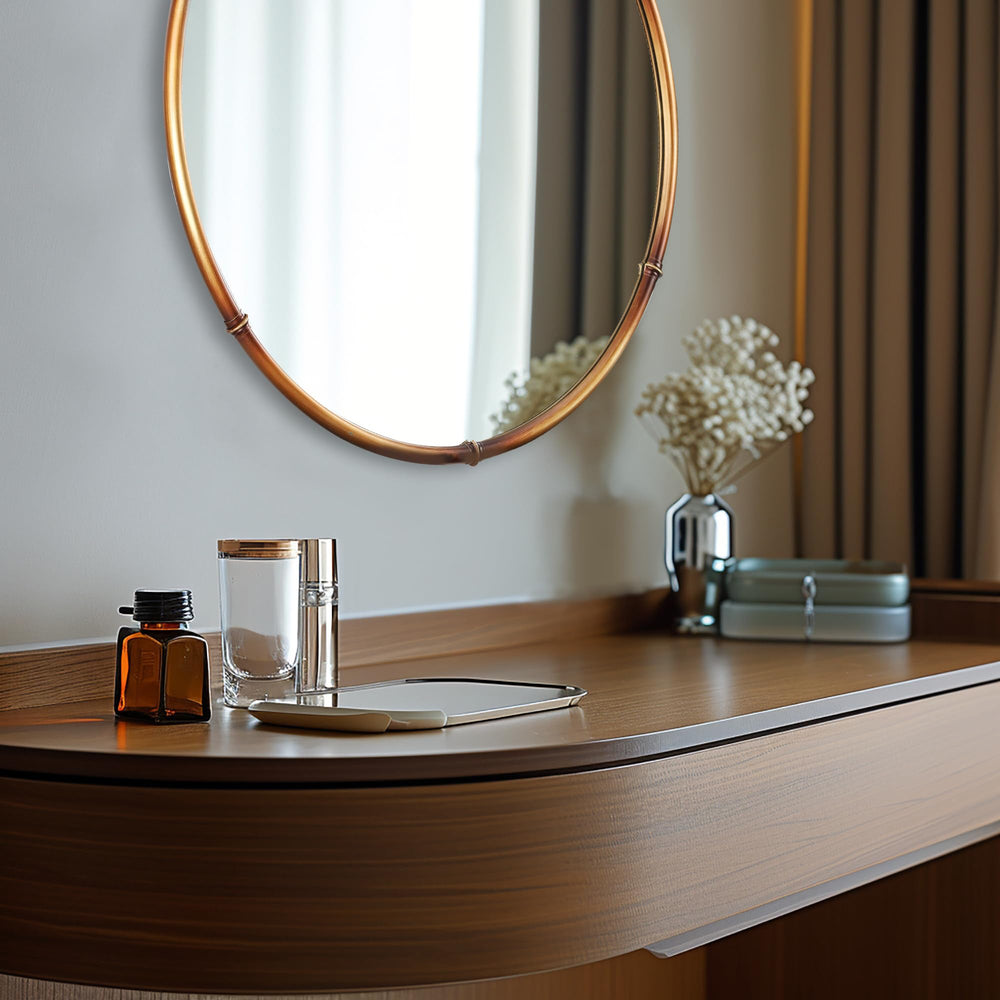 Round Metal Framed Accent Mirror - From Where - 