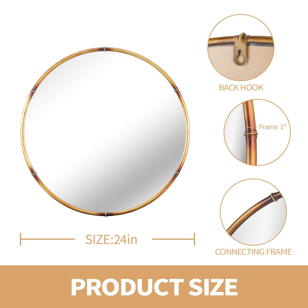 Round Metal Framed Accent Mirror - From Where - 