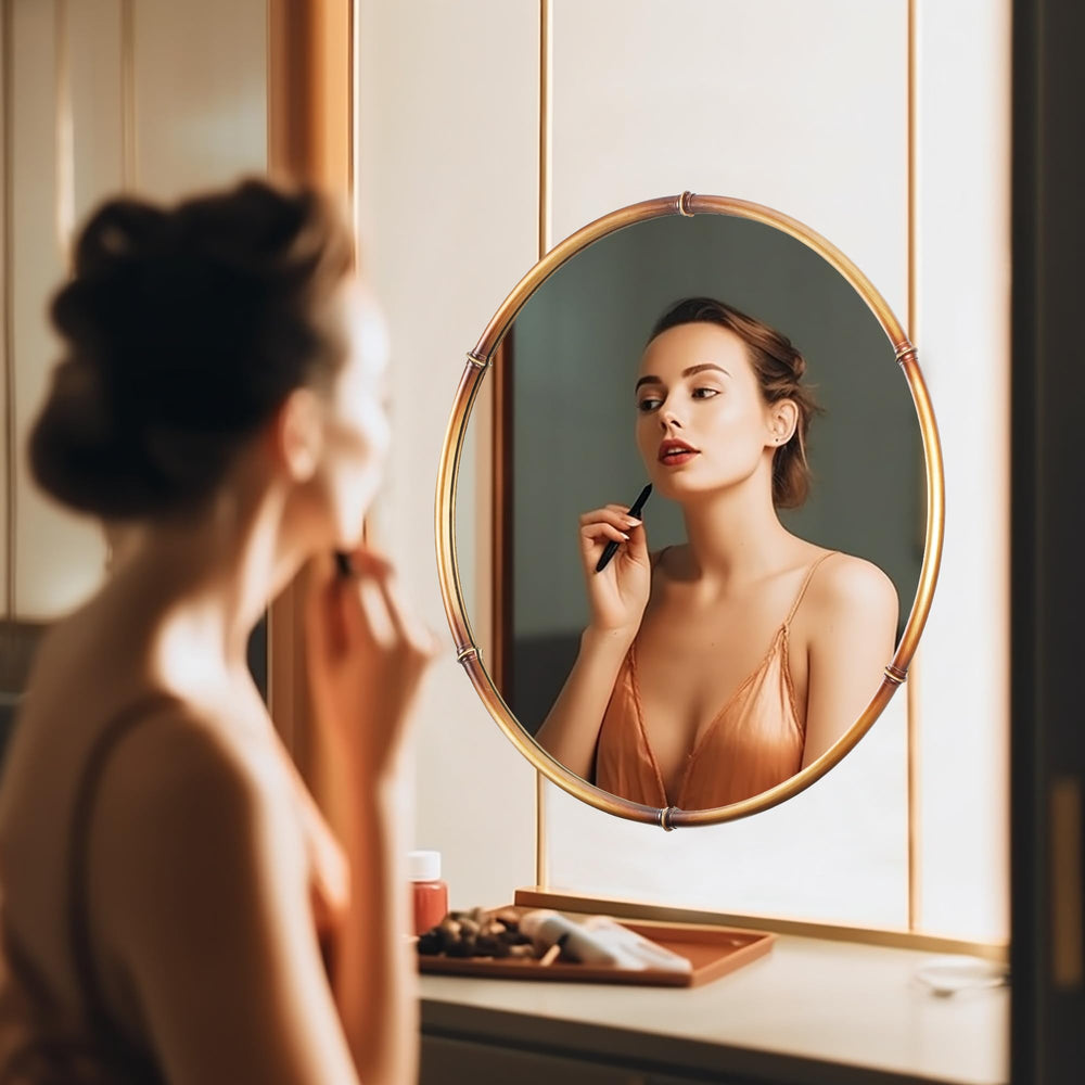 Round Metal Framed Accent Mirror - From Where - 