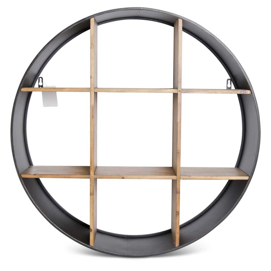 Round Metal Wall Shelf with Cubbies - From Where - 