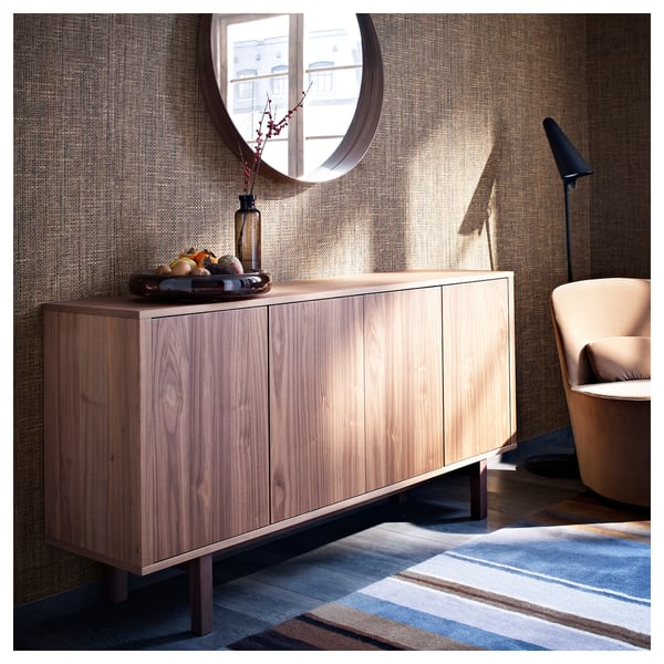 Round Mirror Walnut Veneer - From Where - 