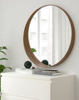 Round Mirror Walnut Veneer - From Where - 