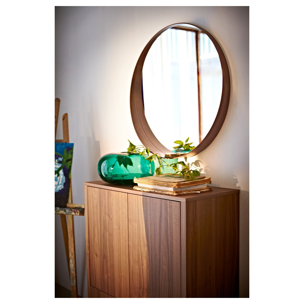 Round Mirror Walnut Veneer - From Where - 