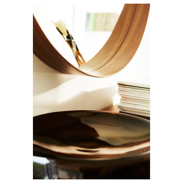 Round Mirror Walnut Veneer - From Where - 