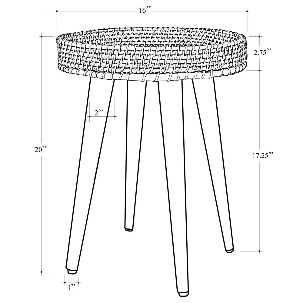 Round Natural Woven Accent Table - From Where - 