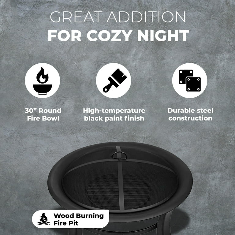 Round Outdoor Wood Burning Fire Pit - From Where - 