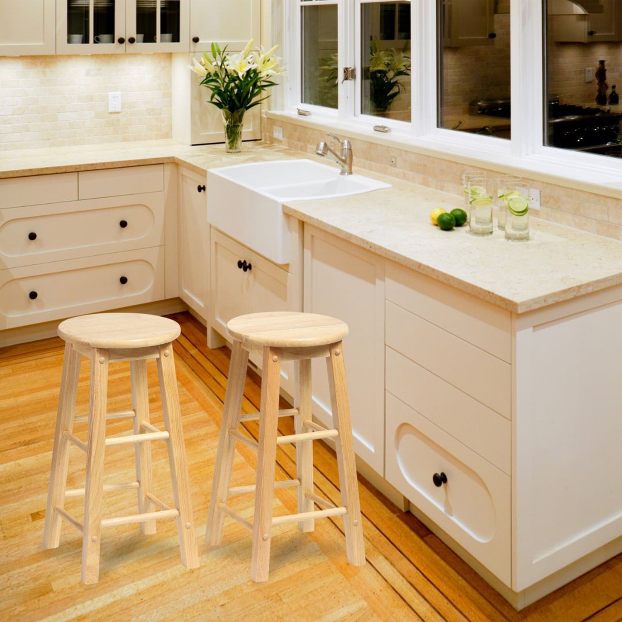 Round - Seat 24 - Inch Kitchen Stools - From Where - 