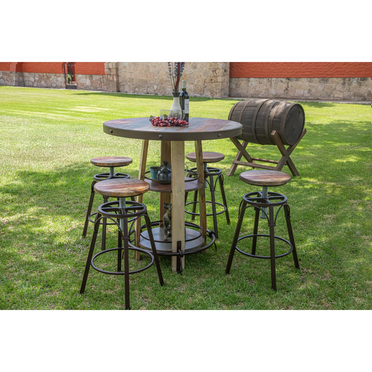 Round Solid Pine Wood Bistro Table - From Where - 