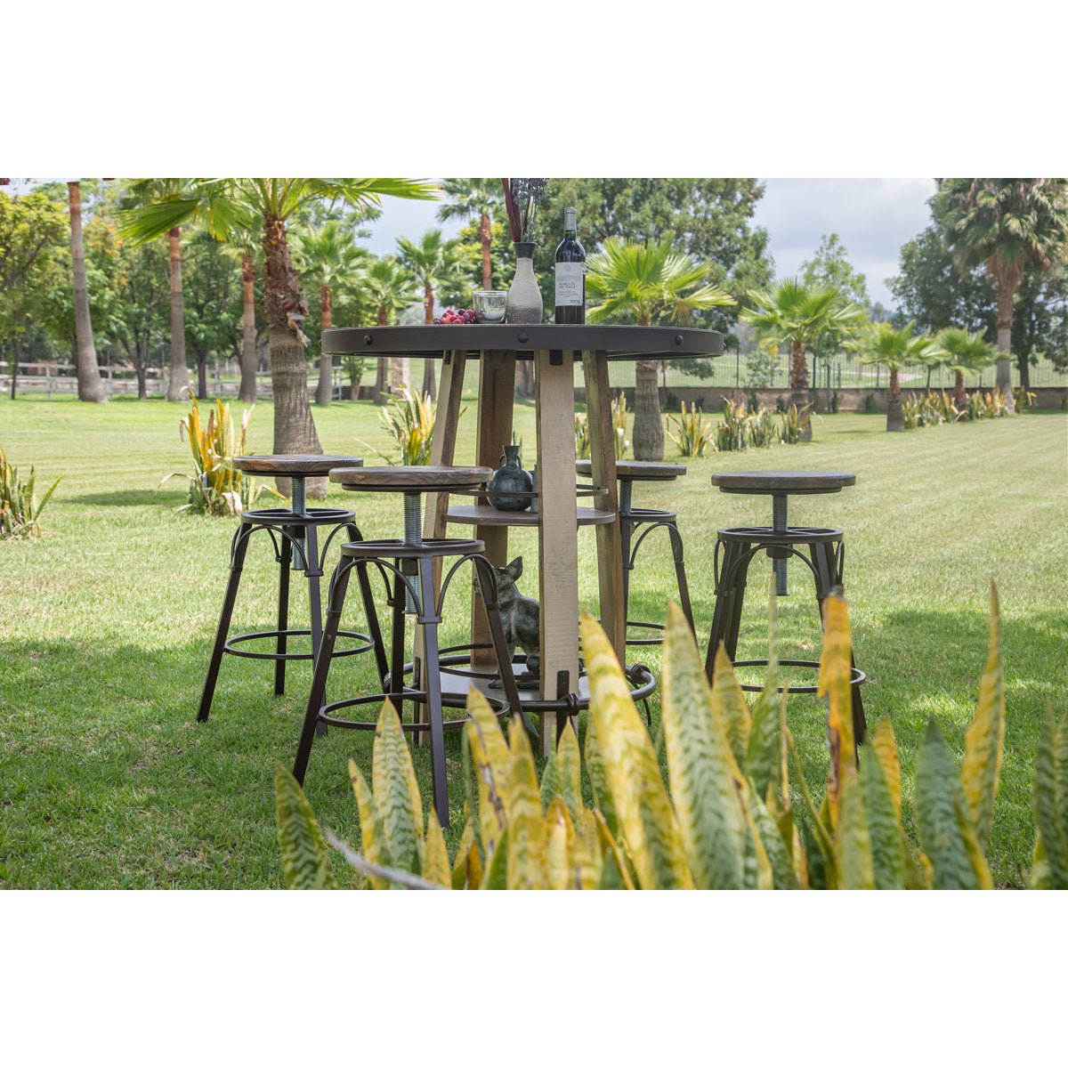 Round Solid Pine Wood Bistro Table - From Where - 