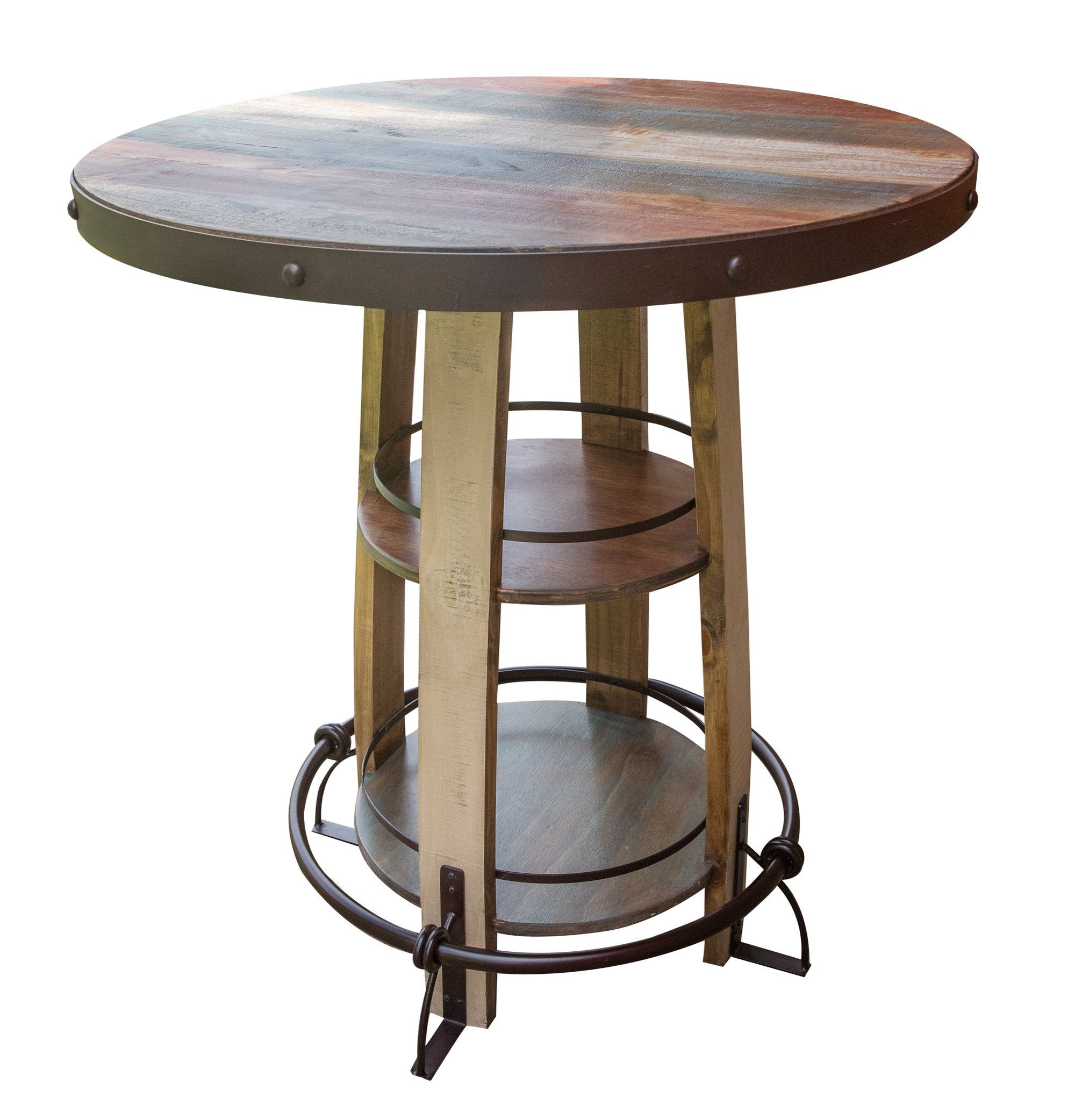 Round Solid Pine Wood Bistro Table - From Where - 
