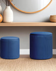 Round Velvet Vanity Stool (Set of 2) - From Where - 