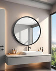 Round Wall Mount Bathroom Mirror - From Where - 