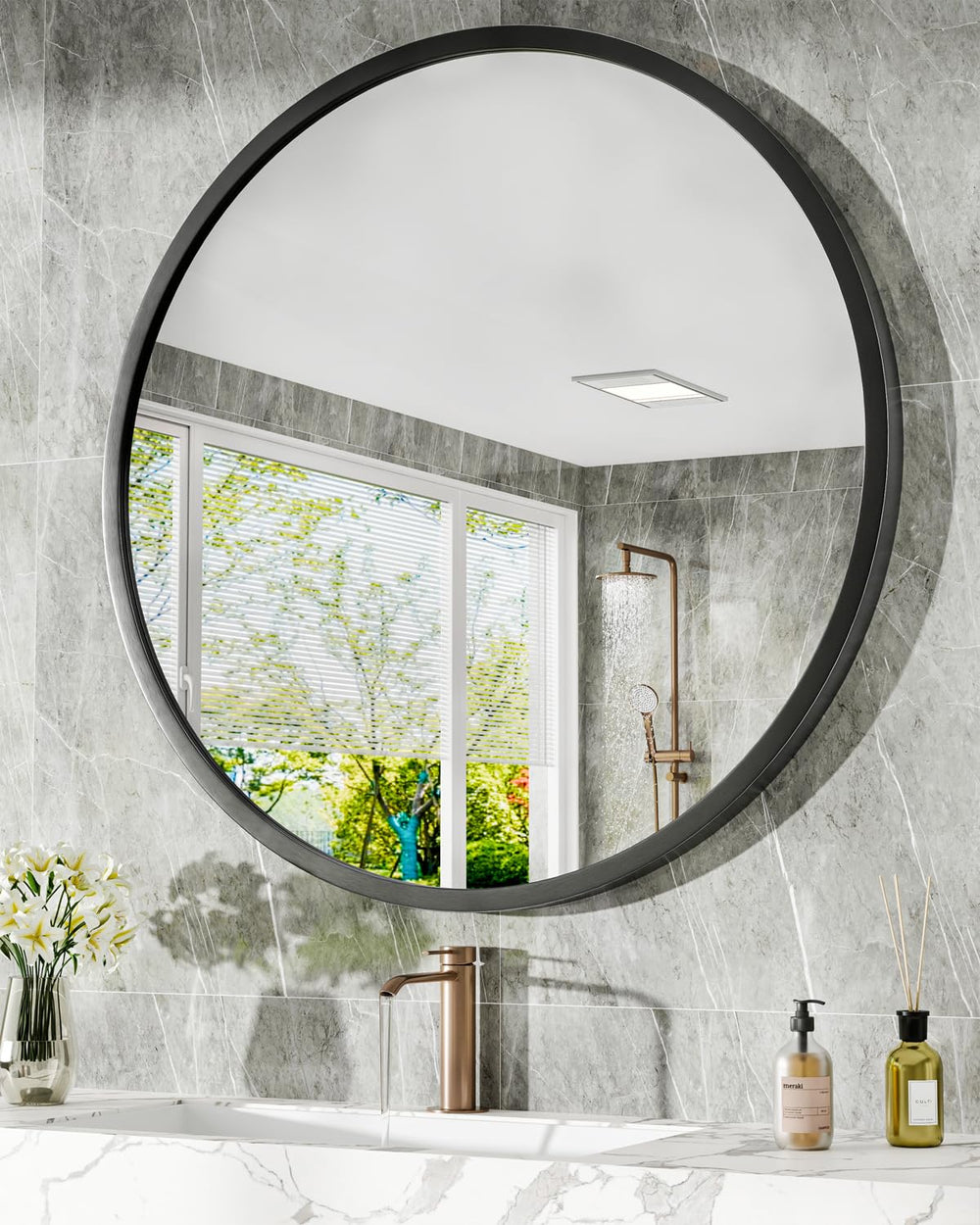 Round Wall Mount Bathroom Mirror - From Where - 