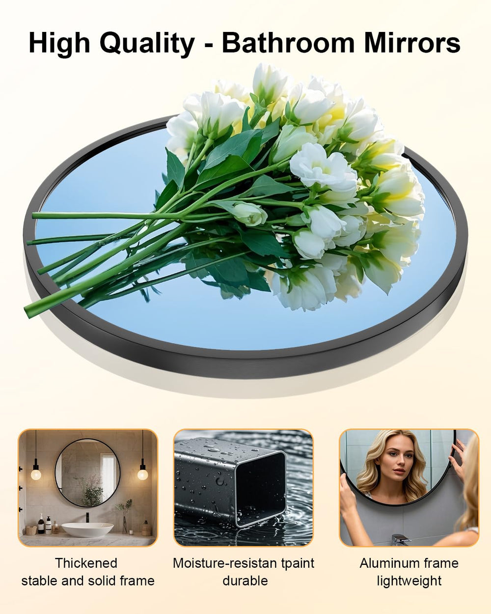 Round Wall Mount Bathroom Mirror - From Where - 