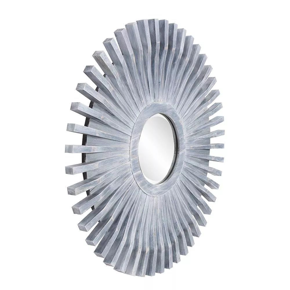 Round Wood Frame with Sunburst Design - From Where - 