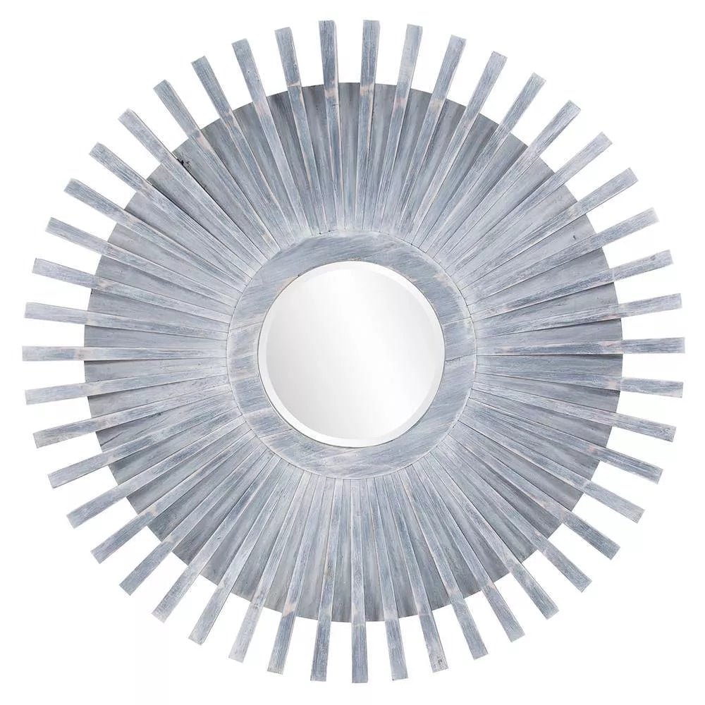 Round Wood Frame with Sunburst Design - From Where - 