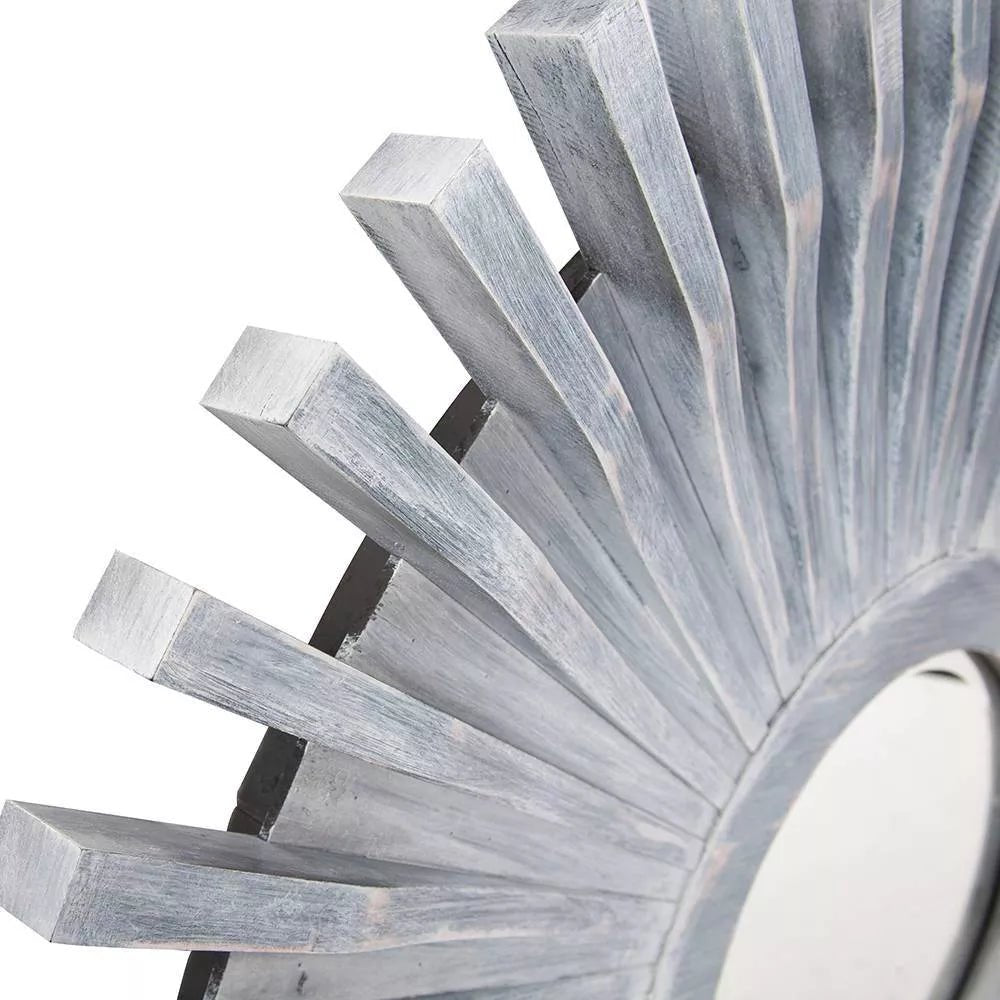 Round Wood Frame with Sunburst Design - From Where - 