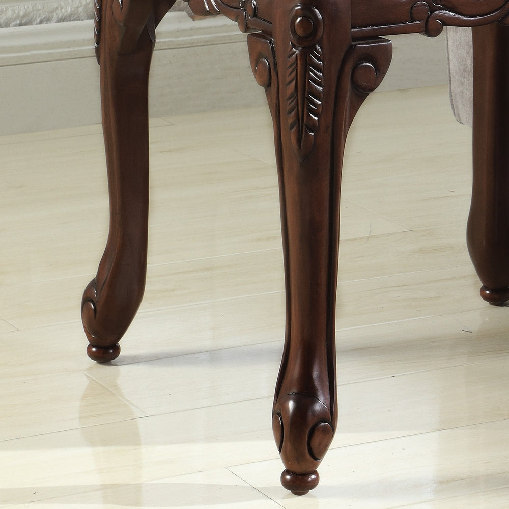 Roundhill Furniture Traditional Ornate Detailing Wood End Table - From Where - 