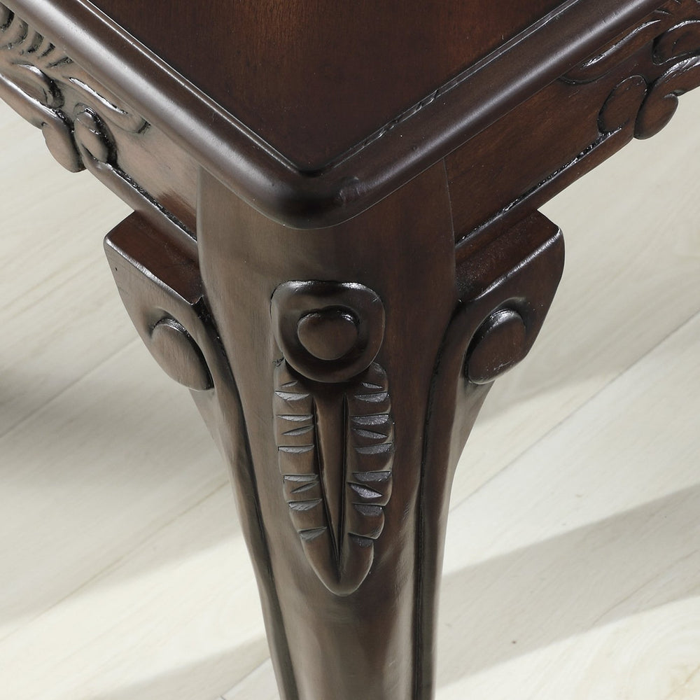 Roundhill Furniture Traditional Ornate Detailing Wood End Table - From Where - 