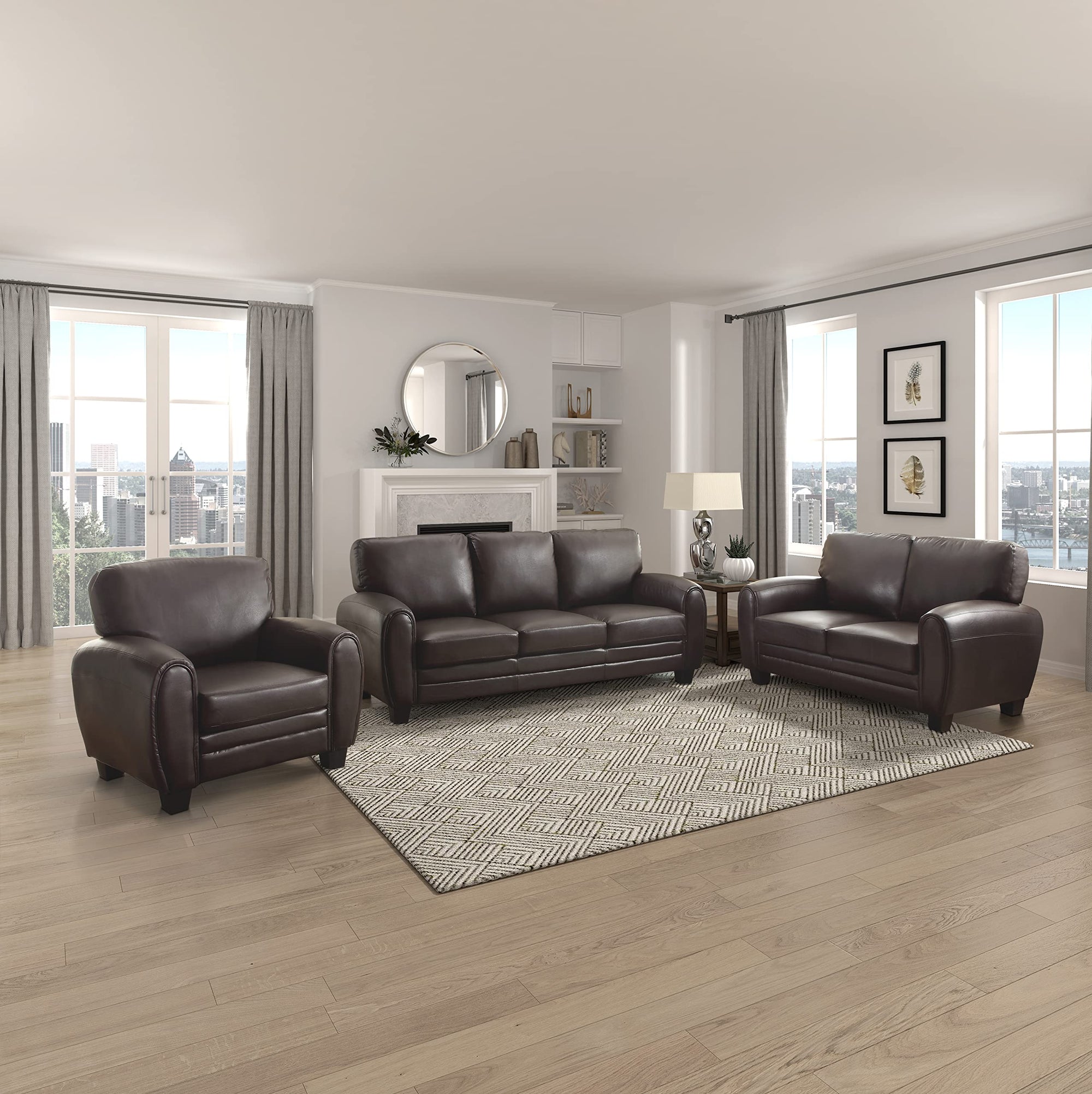 Rubin 85" Bonded Leather Sofa - From Where - 