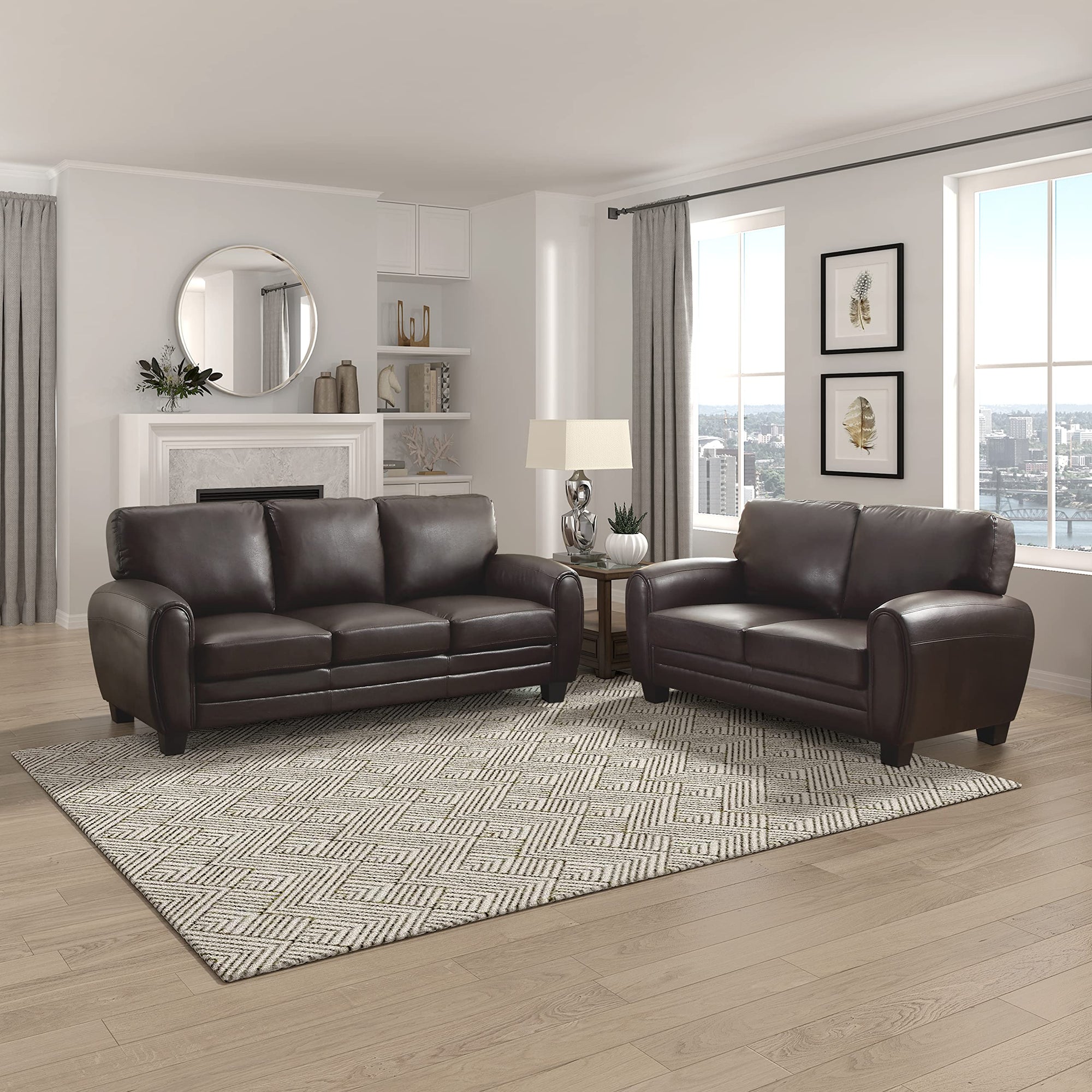 Rubin 85" Bonded Leather Sofa - From Where - 