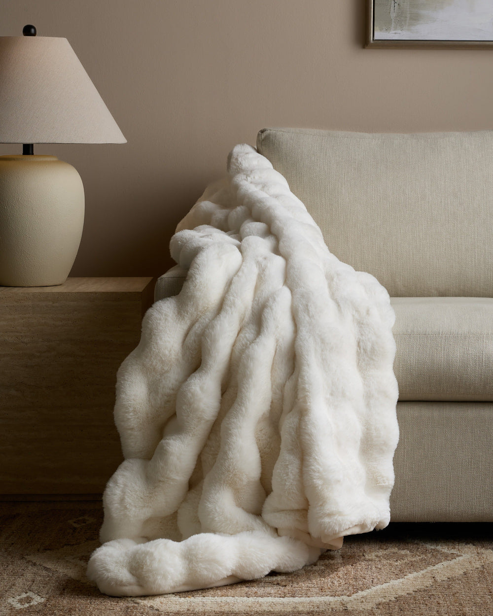Ruched Faux Fur Throw - From Where Finds -