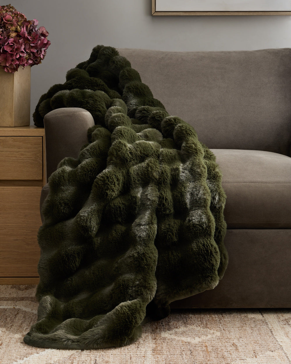 Ruched Faux Fur Throw - From Where Finds -