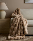 Ruched Faux Fur Throw - From Where Finds -