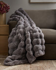Ruched Faux Fur Throw - From Where Finds -