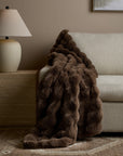 Ruched Faux Fur Throw - From Where Finds -