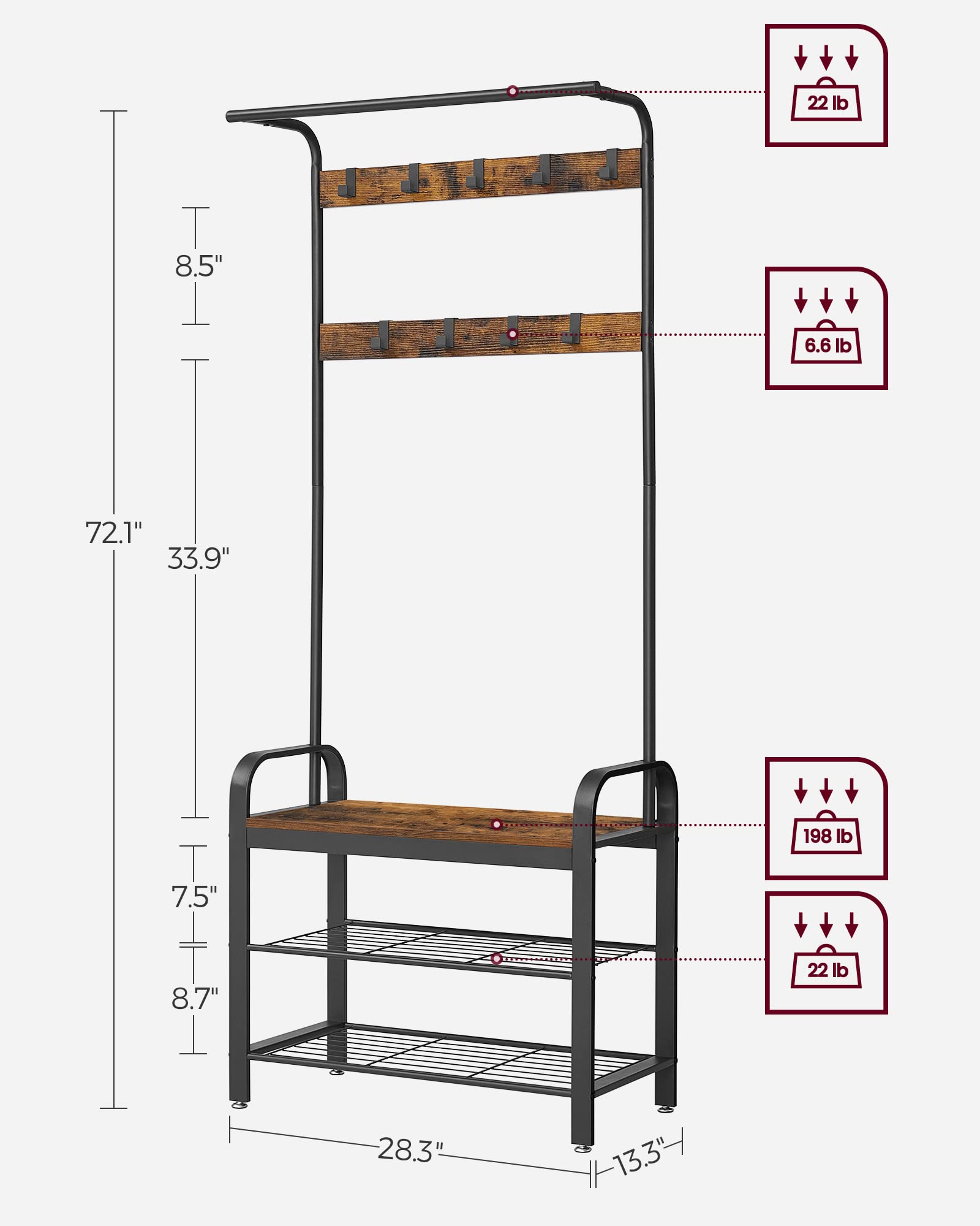 Rustic Brown Coat Rack - From Where - 