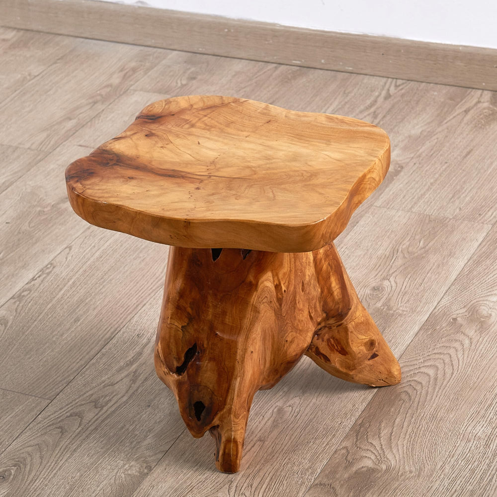 Rustic Cedar Stump End Table - From Where - 