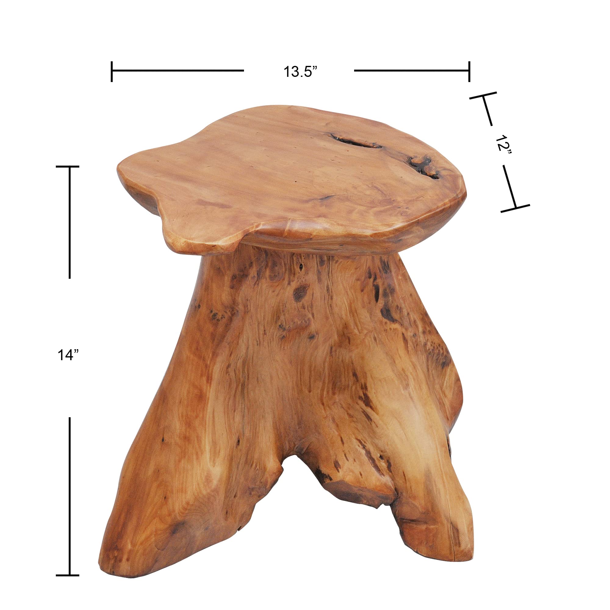 Rustic Cedar Stump End Table - From Where - 