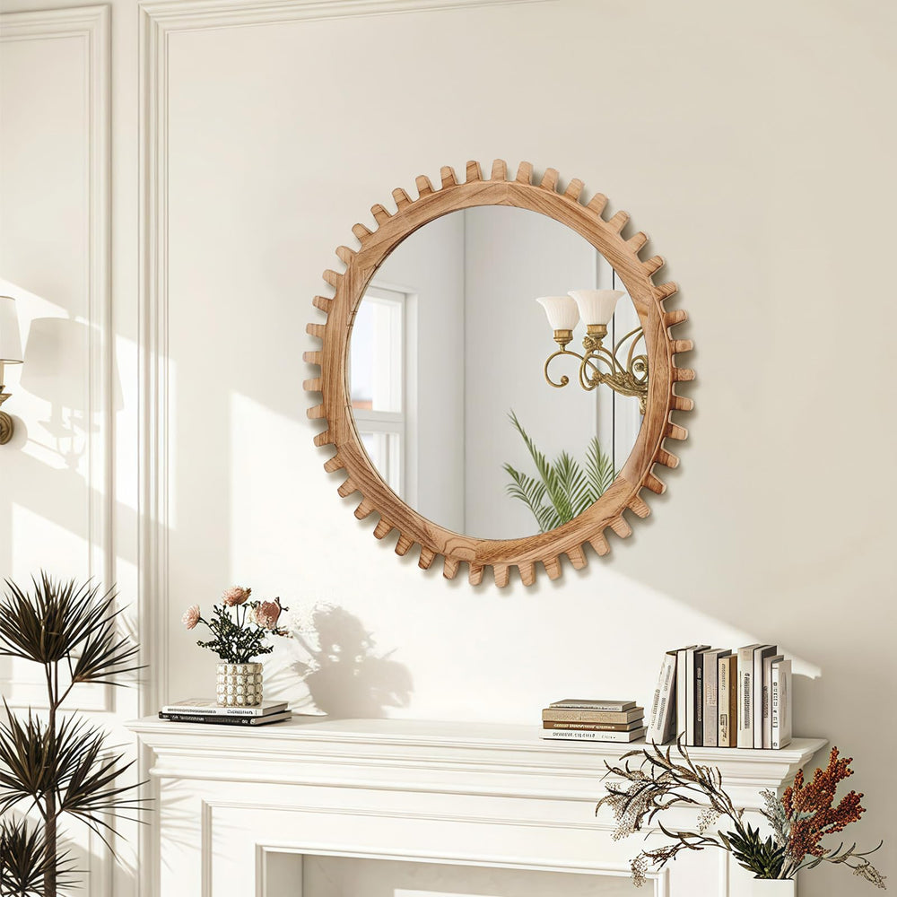 Rustic Farmhouse Circle Mirror - From Where - 