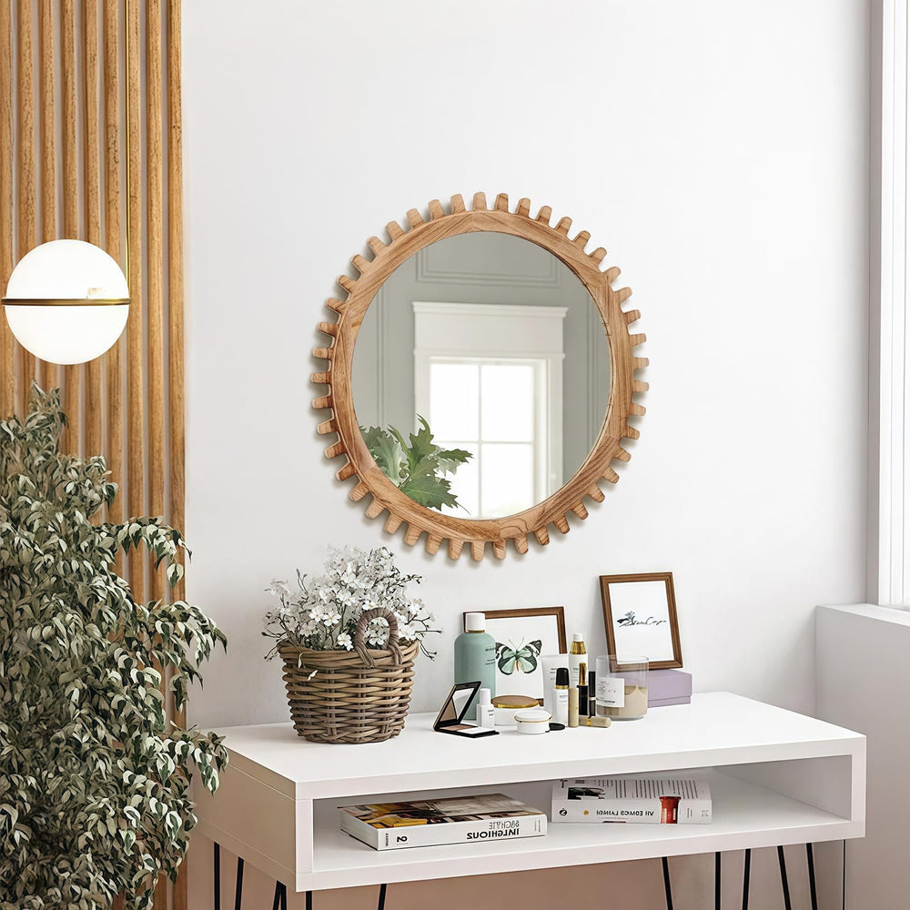 Rustic Farmhouse Circle Mirror - From Where - 