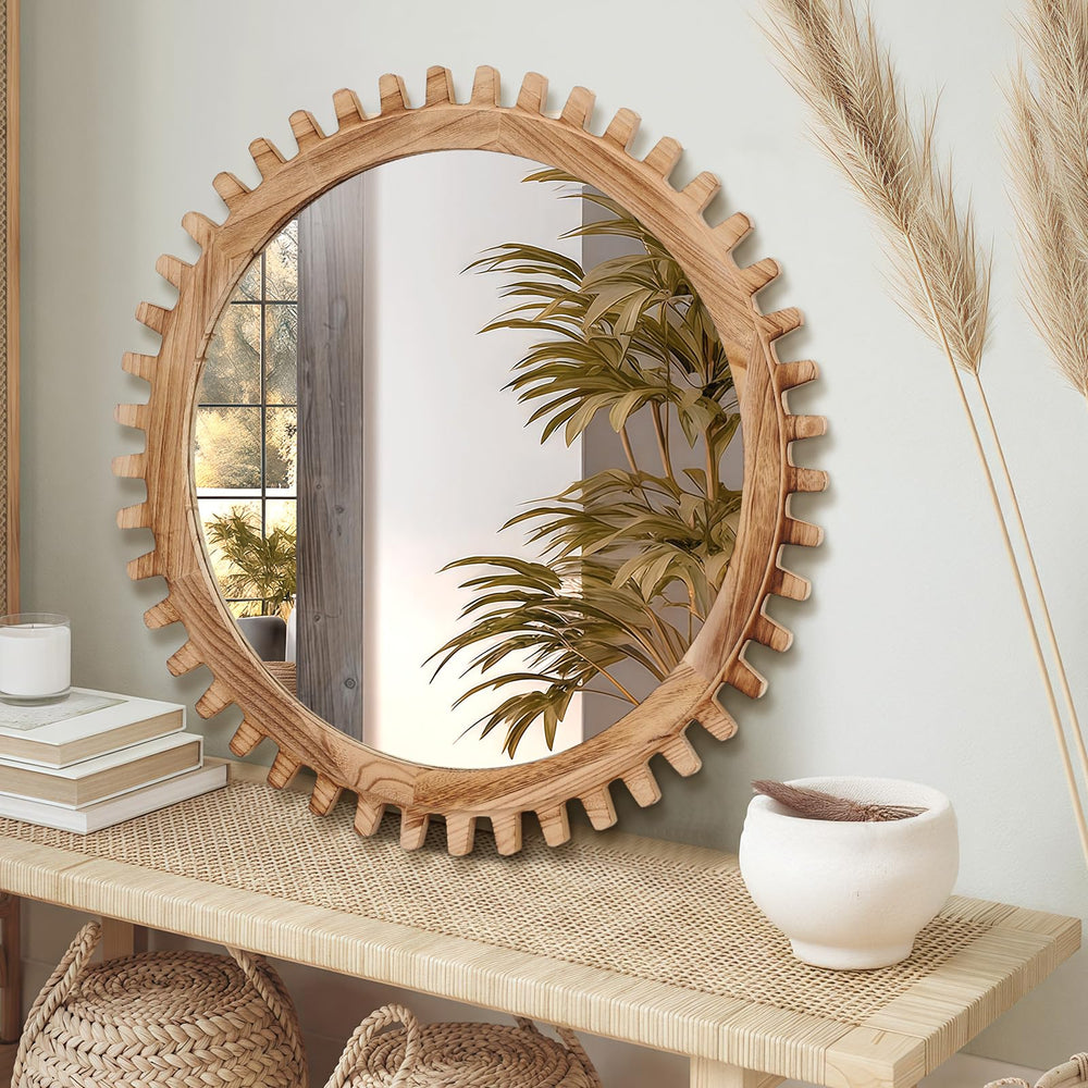 Rustic Farmhouse Circle Mirror - From Where - 